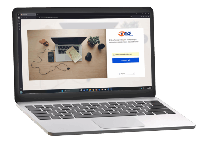 Portátil con imagen de plataforma de formación campus avs